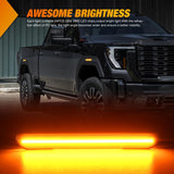 Nilight Fender Side Marker Lights 4 PCS 54 LED Smoke Lens Amber Front Rear Clearance Light Compatible with 2020 2021 2022 2023 2024 Sierra 2500HD 3500HD Pickup Truck, view 3