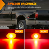 Nilight Fender Side Marker Lights 4 PCS Red Amber Front Rear Clearance Light Compatible with Ford 1999-2010 F350 F450 F550 Super Duty Dual Wheeler Trucks, view 3