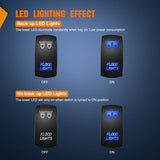 Nilight Flood Lights Rocker Switch Led Light Bar 5 Pin Laser On Off SPST Switches 20A/12V 10A/24V Blue with Jumper Wires Set for Cars Trucks Boats ATVs UTVs RVs, view 3