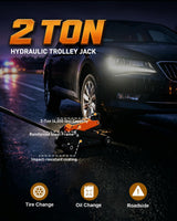 Nilight Floor Jack 2 Ton, Heavy Duty Steel Hydraulic Trolley Car Jack, Portable Emergency Service Jack for Roadside Repair, Lifting Range 5.5 Inch to 15.2 Inch, view 2