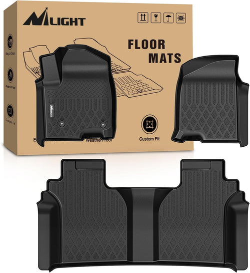 Nilight Floor Mats for Chevy Silverado GMC Sierra 1500 2019-2025, Chevrolet Silverado GMC Sierra 2500HD 3500HD Crew Cab 2020 2021 2022 2023 2024 2025 All Weather Custom Fit Heavy Duty Floor Liners