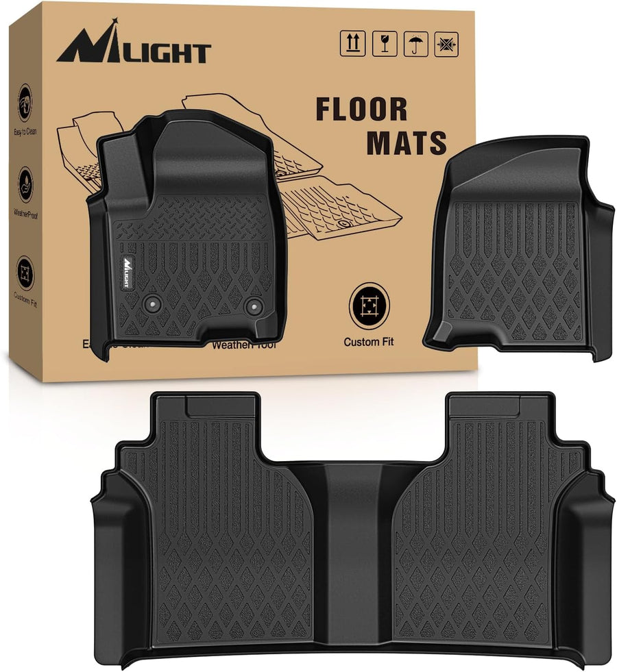 Nilight Floor Mats for Chevy Silverado GMC Sierra 1500 2019-2025, Chevrolet Silverado GMC Sierra 2500HD 3500HD Crew Cab 2020 2021 2022 2023 2024 2025 All Weather Custom Fit Heavy Duty Floor Liners