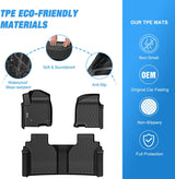 Nilight Floor Mats for Chevy Silverado GMC Sierra 1500 2019-2025, Chevrolet Silverado GMC Sierra 2500HD 3500HD Crew Cab 2020 2021 2022 2023 2024 2025 All Weather Custom Fit Heavy Duty Floor Liners, view 3