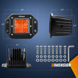 Nilight Flush Mount LED Light Pods 2 PCS 42W Amber Upgraded Spot Flood Combo Driving Fog Lights Off Road Lights Bumper LED Work Light for Truck SUV ATV UTV Pickup Van Boat Tractor, view 2