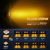 Nilight Flush Mount LED Light Pods 2 PCS 42W Amber Upgraded Spot Flood Combo Driving Fog Lights Off Road Lights Bumper LED Work Light for Truck SUV ATV UTV Pickup Van Boat Tractor, view 3