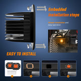 Nilight Flush Mount LED Light Pods 2 PCS 42W Amber Upgraded Spot Flood Combo Driving Fog Lights Off Road Lights Bumper LED Work Light for Truck SUV ATV UTV Pickup Van Boat Tractor, view 4