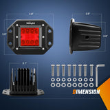 Nilight Flush Mount LED Light Pods 2 PCS 42 W Red Upgraded Spot Flood Combo Bumper Driving Fog Lights Fishing Hunting Emergency Safety Signal Light for UTV Pickup Van Boat Tractor, view 2