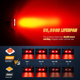 Nilight Flush Mount LED Light Pods 2 PCS 42 W Red Upgraded Spot Flood Combo Bumper Driving Fog Lights Fishing Hunting Emergency Safety Signal Light for UTV Pickup Van Boat Tractor, view 3