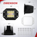 Nilight Flush Mount LED Light Pods 2PCS 42W Amber White 3 Lighting Modes Fog Lights Spot Flood Combo Beam with Dual Control 18AWG Wiring Harness for Truck Pickup Golf Cart UTV ATV SUV Boat 4x4 Car, view 2