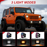 Nilight Flush Mount LED Light Pods 2PCS 42W Amber White 3 Lighting Modes Fog Lights Spot Flood Combo Beam with Dual Control 18AWG Wiring Harness for Truck Pickup Golf Cart UTV ATV SUV Boat 4x4 Car, view 3