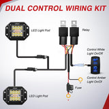 Nilight Flush Mount LED Light Pods 2PCS 42W Amber White 3 Lighting Modes Fog Lights Spot Flood Combo Beam with Dual Control 18AWG Wiring Harness for Truck Pickup Golf Cart UTV ATV SUV Boat 4x4 Car, view 4