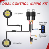 Nilight Flush Mount LED Light Pods 2PCS 5 Inch 36W Amber White 3 Lighting Modes Fog Lights Spot Flood Beam with Dual Control 18AWG Wiring Harness for Truck Pickup Golf Cart UTV ATV SUV Boat 4x4 Car, view 4