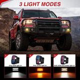 Nilight Flush Mount LED Light Pods 2PCS 6 Inch 39W Amber White 3 Lighting Modes Fog Lights Spot Flood Beam with Dual Control 18AWG Wiring Harness for Truck Pickup Golf Cart UTV ATV SUV Boat 4x4 Car, view 3