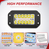 Nilight Flush Mount LED Light Pods 2PCS 6 Inch 39W Amber White 3 Lighting Modes Fog Lights Spot Flood Beam with Dual Control 18AWG Wiring Harness for Truck Pickup Golf Cart UTV ATV SUV Boat 4x4 Car, view 5