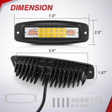 Nilight Flush Mount LED Light Pods 2PCS 6 Inch 60W Amber White 3 Lighting Modes Fog Lights Spot Flood Beam with Dual Control 18AWG Wiring Harness for Truck Pickup Golf Cart UTV ATV SUV Boat 4x4 Car, view 2