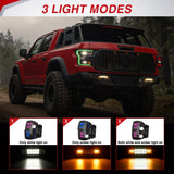 Nilight Flush Mount LED Light Pods 2PCS 6 Inch 60W Amber White 3 Lighting Modes Fog Lights Spot Flood Beam with Dual Control 18AWG Wiring Harness for Truck Pickup Golf Cart UTV ATV SUV Boat 4x4 Car, view 3
