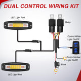 Nilight Flush Mount LED Light Pods 2PCS 6 Inch 60W Amber White 3 Lighting Modes Fog Lights Spot Flood Beam with Dual Control 18AWG Wiring Harness for Truck Pickup Golf Cart UTV ATV SUV Boat 4x4 Car, view 4