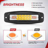 Nilight Flush Mount LED Light Pods 2PCS 6 Inch 60W Amber White 3 Lighting Modes Fog Lights Spot Flood Beam with Dual Control 18AWG Wiring Harness for Truck Pickup Golf Cart UTV ATV SUV Boat 4x4 Car, view 5
