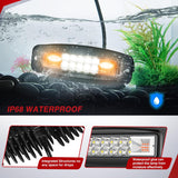 Nilight Flush Mount LED Light Pods 2PCS 6 Inch 60W Amber White 3 Lighting Modes Fog Lights Spot Flood Beam with Dual Control 18AWG Wiring Harness for Truck Pickup Golf Cart UTV ATV SUV Boat 4x4 Car, view 6