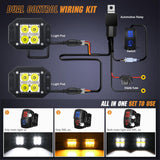 Nilight Flush Mount LED Pod Lights with Amber DRL 2PCS 4.8Inch Spot Beam 20W 2510LM Backup Reverse Offroad Driving Light w/ 16AWG Wiring kit for4x4 Truck SUV Jeep, view 6