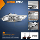 Nilight 2002 2003 2004 Toyota Camry 2005 2006 2007 2008 Corolla 2002 2003 Solara Fog Light Assembly Clear Lens 9006 55W Bulbs, view 2