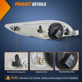 Nilight 2002 2003 2004 Toyota Camry 2005 2006 2007 2008 Corolla 2002 2003 Solara Fog Light Assembly Clear Lens 9006 55W Bulbs, view 3