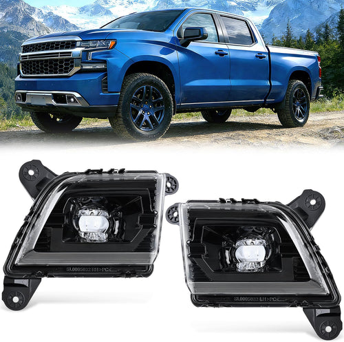 Nilight Fog Light Assembly Compatible with 2019 2020 2021 2022 2023 Chevrolet Silverado 1500 2020-2023 Chevy Silverado 2500HD 3500HD Smoke Lens Driver and Passenger Side