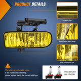 Nilight 1999 2000 2001 2002 GMC Sierra 1500 2500 2001 2002 Sierra 1500HD 2500HD 3500 2000 2001 2002 2003 2004 2005 2006 Amber Yukon Fog Light Assembly, view 2