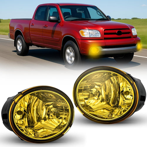 Nilight Fog Lights Assembly Compatible with 2001 2002 2003 2004 2005 2006 2007 Toyota Sequoia 2000-2006 Tundra(NOT fit steel front bumper models) w/9006 12V 51W Bulbs Amber Lens