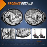 Nilight Fog Lights Assembly Compatible with 2001 2002 2003 2004 2005 2006 2007 Toyota Sequoia 2000-2006 Tundra(NOT fit steel front bumper models) w/9006 12V 51W Bulbs Clear Lens, view 2