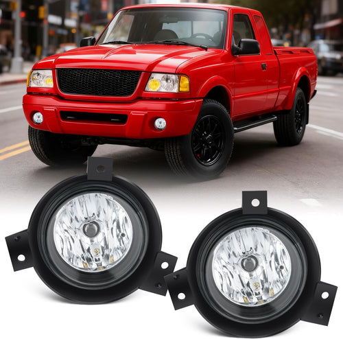 Nilight Fog Lights Assembly Compatible with 2001 2002 2003 Ford Ranger w/H10 12V 42W Bulbs Clear Lens Driver and Passenger Side