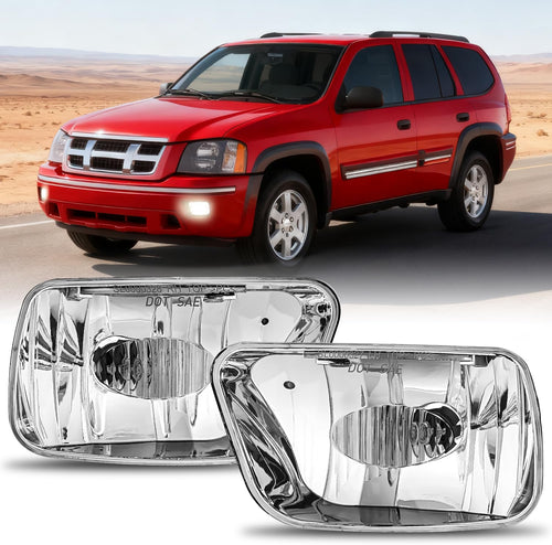 Nilight Fog Lights Assembly Compatible with 2002 2003 2004 2005 2006 2007 2008 2009 Chevy Trailblazer 2003-2008 Isuzu Ascender Bumper Lights w/12V 27W Bulbs (NOT Fit 2007-2009 TRAILBLAZER SS Models)