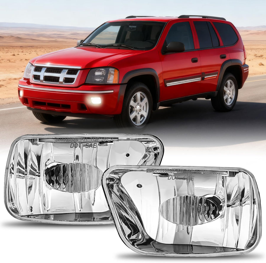 Nilight Fog Lights Assembly Compatible with 2002 2003 2004 2005 2006 2007 2008 2009 Chevy Trailblazer 2003-2008 Isuzu Ascender Bumper Lights w/12V 27W Bulbs (NOT Fit 2007-2009 TRAILBLAZER SS Models)