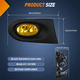 Nilight Fog Lights Assembly Compatible with 2002 2003 2004 Acura RSX Left Driver and Right Passenger Side Amber Lens w/H11 12V 55W Bulbs, view 4