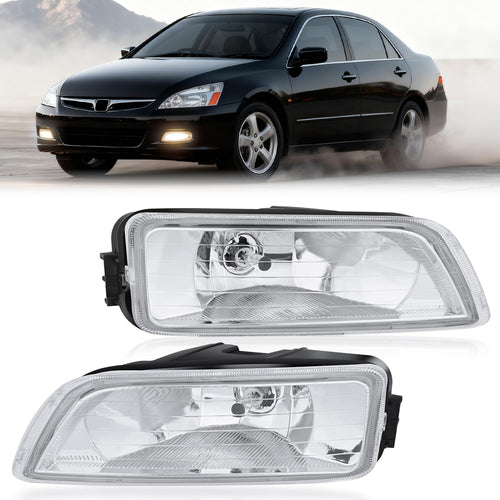 Nilight Fog Lights Assembly Compatible with 2003 2004 2005 2006 2007 Honda Accord 4Door Sedan 2004-2008 Acura TL w/H11 12V 55W Bulbs Clear Lens Driver and Passenger Side