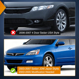 Nilight Fog Lights Assembly Compatible with 2003 2004 2005 2006 2007 Honda Accord 4Door Sedan 2004-2008 Acura TL w/H11 12V 55W Bulbs Clear Lens Driver and Passenger Side, view 2