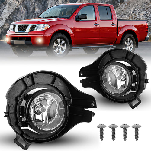Nilight Fog Lights Assembly Compatible with 2005 2006 2007 2008 2009 Nissan Frontier 2005-2012 Pathfinder Left Driver and Right Passenger Side Clear Lens w/H11 12V 55W Bulbs