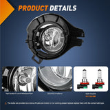 Nilight Fog Lights Assembly Compatible with 2005 2006 2007 2008 2009 Nissan Frontier 2005-2012 Pathfinder Left Driver and Right Passenger Side Clear Lens w/H11 12V 55W Bulbs, view 3