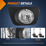 Nilight Fog Lights Assembly Compatible with 2006 2007 2008 2009 Toyota 4runner Left Driver and Right Passenger Side Clear Lens w/9006 12V 51W Bulbs, view 2