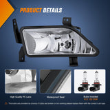 Nilight Fog Lights Assembly Compatible with 2006 2007 2008 Honda Pilot w/H11 12V 55W Bulbs Clear Lens Driver and Passenger Side, view 2