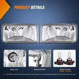 Nilight Fog Lights Assembly Compatible with 2007 2008 2009 2010 2011 2012 2013 2014 2015 Chevrolet Silverado Avalanche Tahoe Suburban GMC Sierra Yukon Cadillac Escalade Clear Lens, view 2