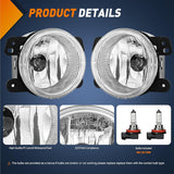 Nilight Fog Lights Assembly Compatible with 2007 2008 2009 Jeep Wrangler 2005-2008 Dodge Magnum 2009 Journey 2006-2010 Chrysler PT Cruiser 2005-2010 300 Touring Models Clear Lens, view 2