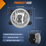 Nilight Fog Lights Assembly Compatible with 2007 2008 2009 Jeep Wrangler 2005-2008 Dodge Magnum 2009 Journey 2006-2010 Chrysler PT Cruiser 2005-2010 300 Touring Models Clear Lens, view 4