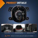 Nilight Fog Lights Assembly Compatible with 2007 2008 2009 Jeep Wrangler 2005-2008 Dodge Magnum 2009 Journey 2006-2010 Chrysler PT Cruiser 2005-2010 300 Touring Models Smoke Lens, view 3