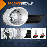 Nilight Fog Lights Assembly Compatible with 2008 2009 2010 2011 Toyota Highlander Left Driver and Right Passenger Side Clear Lens w/H11 12V 55W Bulbs, view 2