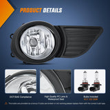 Nilight Fog Lights Assembly Compatible with 2011 2012 2013 2014 2015 2016 2017 Toyota Sienna Base LE XLE (Not Fit SE Models) w/H11 12V 55W Bulbs Driver and Passenger Side Clear Lens Black Bezel, view 2