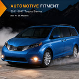 Nilight Fog Lights Assembly Compatible with 2011 2012 2013 2014 2015 2016 2017 Toyota Sienna Base LE XLE (Not Fit SE Models) w/H11 12V 55W Bulbs Driver and Passenger Side Clear Lens Black Bezel, view 4