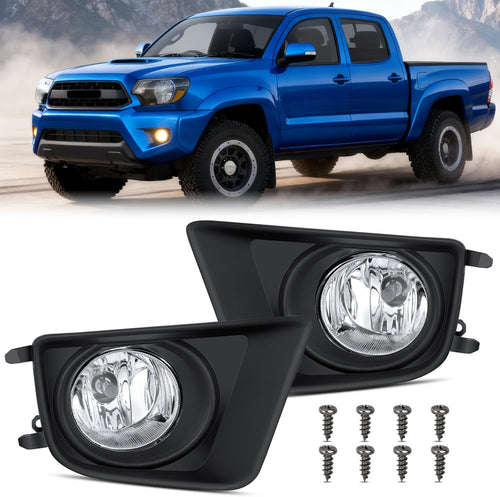 Nilight Fog Lights Assembly Compatible with 2012 2013 2014 2015 Toyota Tacoma Clear Lens Driver and Passenger Side H11 12V 55W Bulbs