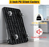 Nilight Foldable Platform Cart 220 lbs Push Dolly with 3 Inch PU Wheels PP Deck Flatbed Cart for Home Garage Office Use Black, view 2