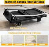 Nilight Foldable Platform Cart 220 lbs Push Dolly with 3 Inch PU Wheels PP Deck Flatbed Cart for Home Garage Office Use Black, view 6